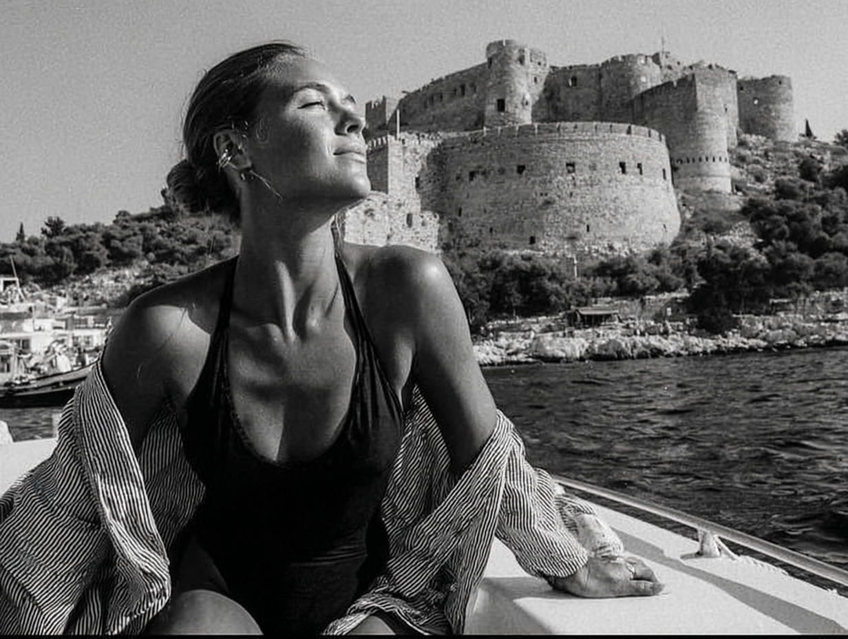 Sun-soaked moment on deck